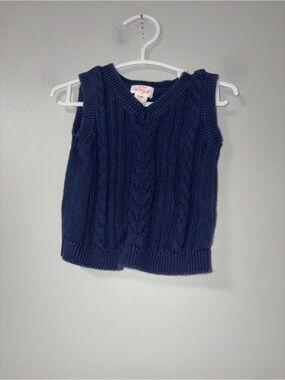 Cat & Jack Navy Knit Sweater Vest Boys 3-6M